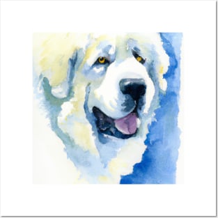 Watercolor Great Pyrenees - Dog Lovers Posters and Art